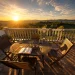Terraza al atardecer uno de los momentos más esperados.